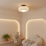 Violetta French Bauhaus Glass Ceiling Lamp | Walnut Wood Mid-Century Light