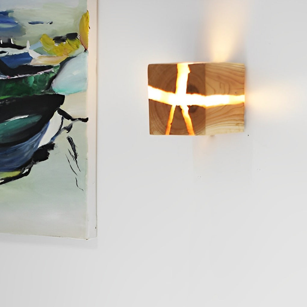 Cracked Wood Grain Design Wall Sconce Li002143