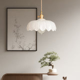 Fay Rustic Tulip Glass Pendant Light | Vintage Ribbed Glass Hanging Lamp