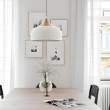 Dome Pendant Light With Wood Detail Modern 1 Light Island Fixture