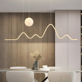 47 24 Modern Wavy Linear Moon Led Kitchen Island Pendant Light