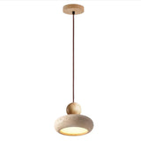 Alvione Bauhaus Natural Travertine Stone Pendant Light | Minimalist Luxe