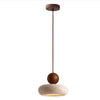 Alvione Bauhaus Natural Travertine Stone Pendant Light | Minimalist Luxe