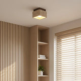 Anisa Modern Square Travertine Ceiling Light - Natural Stone Flush Mount