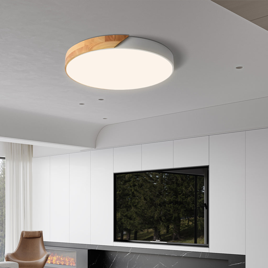 Apollo Macaron Dimmable LED Ceiling Lamp - Modern Minimalist Round Flush Mount