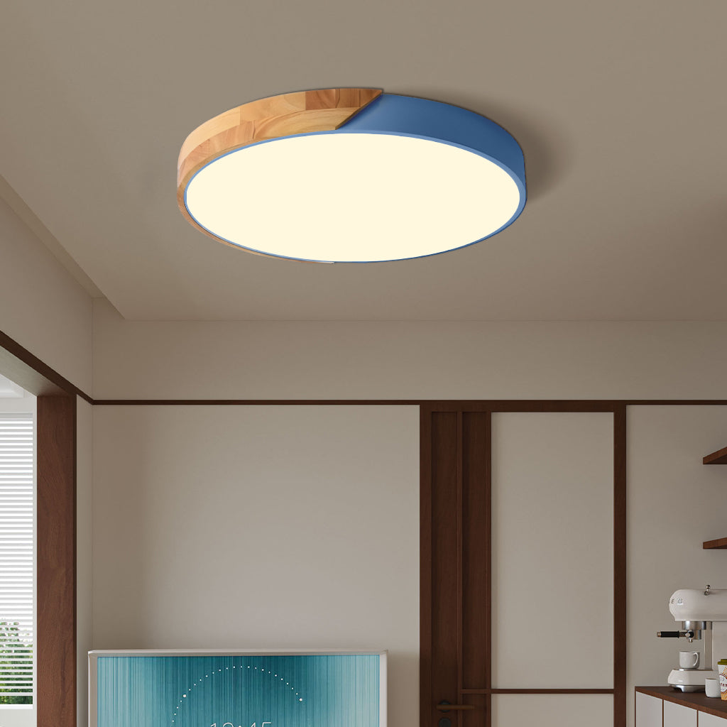 Apollo Macaron Dimmable LED Ceiling Lamp - Modern Minimalist Round Flush Mount