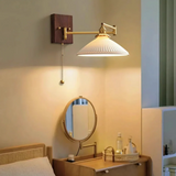 Aurora Retro Ceramic Swing Arm Wall Lamp | Mid-Century Bedside Sconce