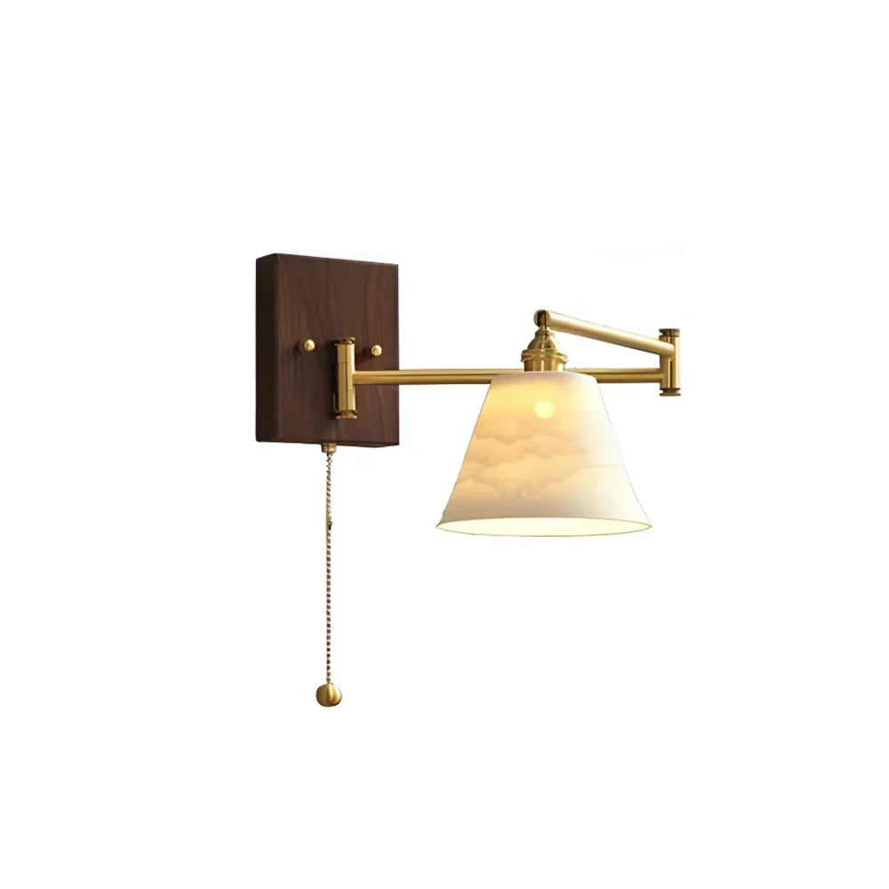 Aurora Retro Ceramic Swing Arm Wall Lamp | Mid-Century Bedside Sconce