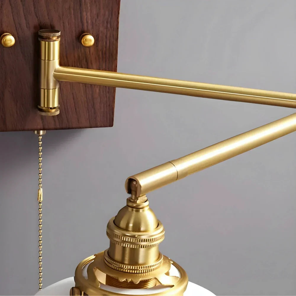 Aurora Retro Ceramic Swing Arm Wall Lamp | Mid-Century Bedside Sconce