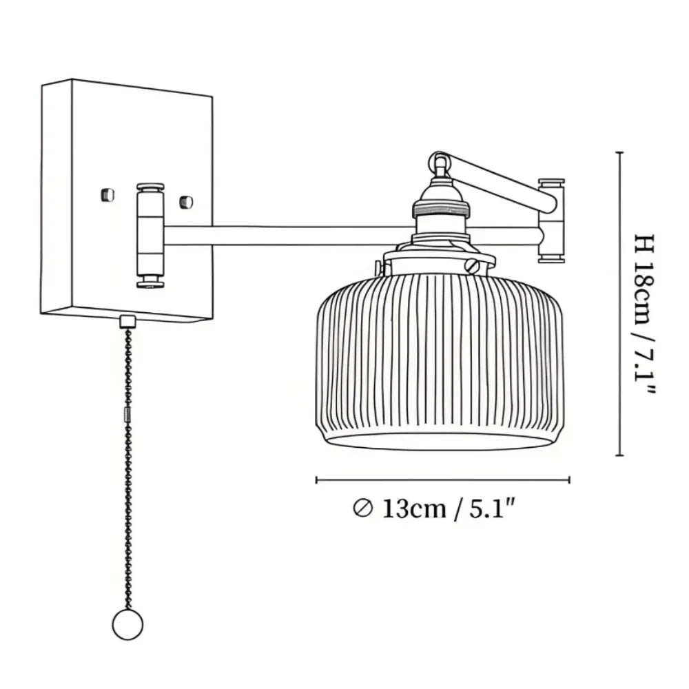 Aurora Retro Ceramic Swing Arm Wall Lamp | Mid-Century Bedside Sconce