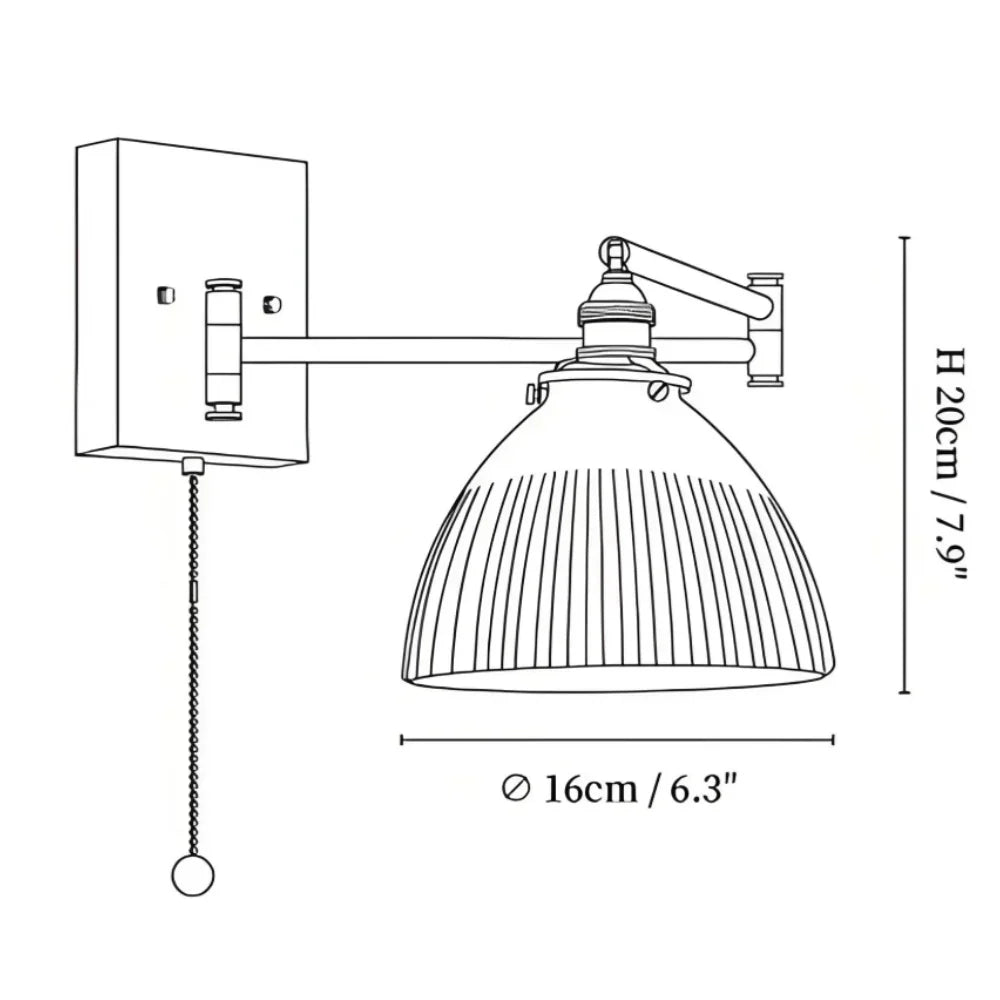 Aurora Retro Ceramic Swing Arm Wall Lamp | Mid-Century Bedside Sconce