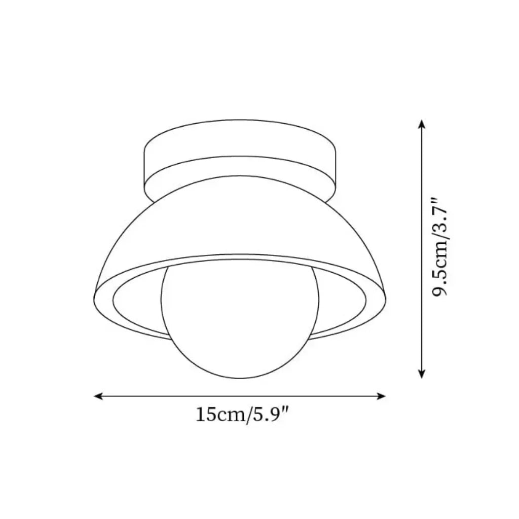 Bjorn Wabi-Sabi Travertine Ceiling Light - Natural Stone & Walnut Wood