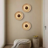 Caedralis Wabi-Sabi Travertine Round Wall Light | Natural Stone Sconce