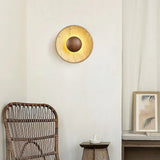 Caedralis Wabi-Sabi Travertine Round Wall Light | Natural Stone Sconce