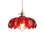 Dorian Vintage Tulip Glass Pendant Light | Floral Petal Hanging Lamp