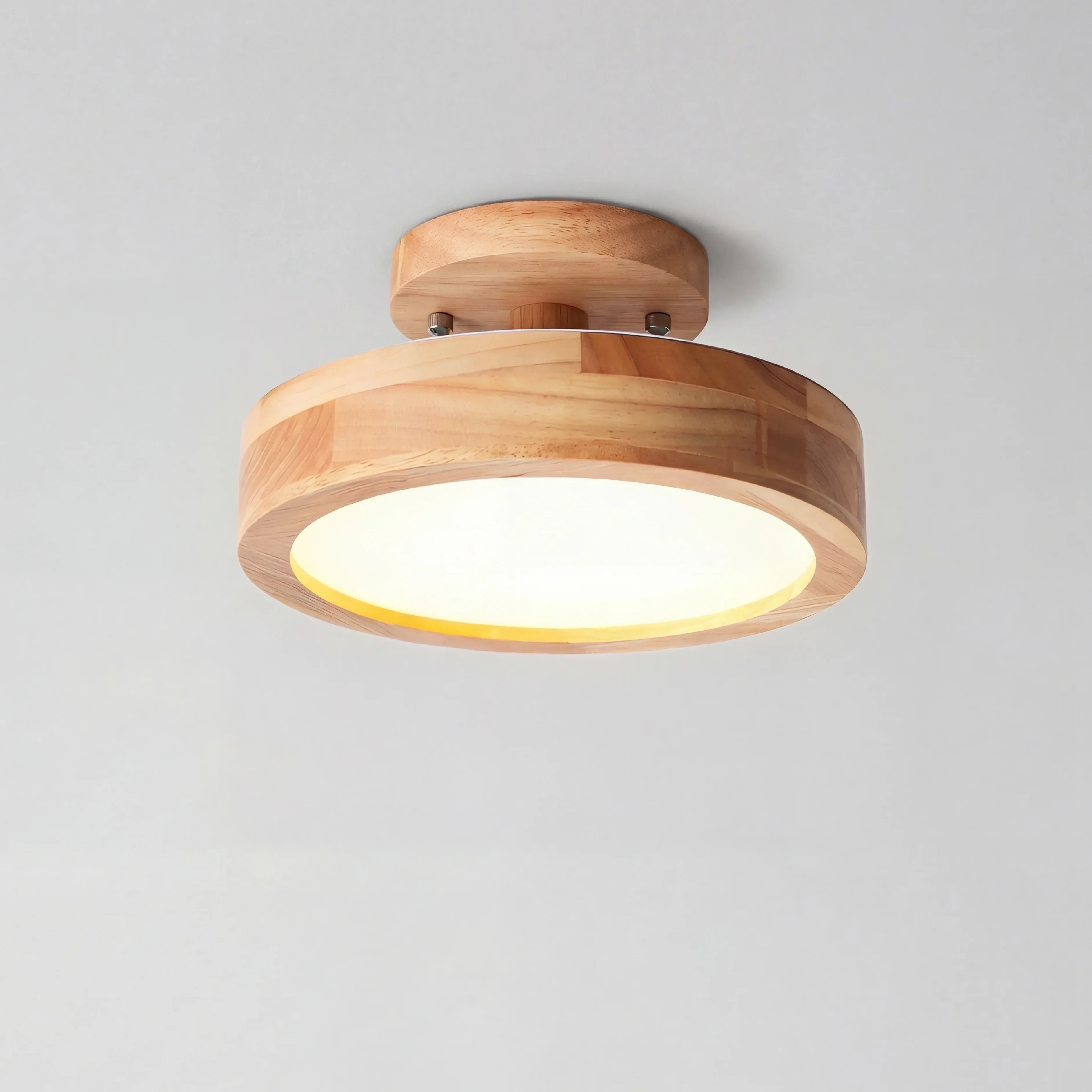 Eir Macaron Round Wood Grain Ceiling Lamp | Modern Nordic Flush Mount