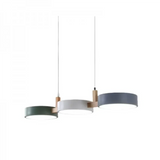 Elvra Modern Macaron 3-Head Pendant Light - Wood & Metal Nordic Style