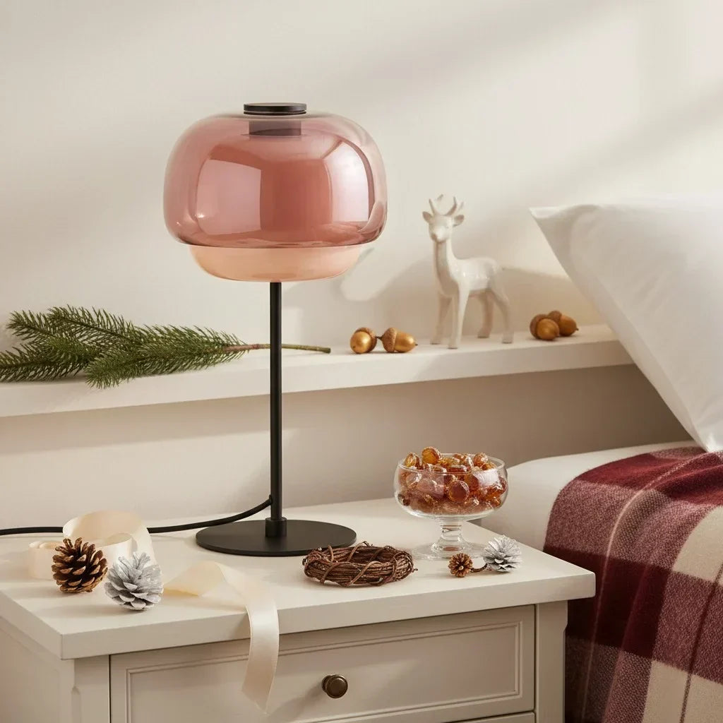 Elvrynor Nordic Colorful Glass Table Lamp | Modern Art Deco Bedside Light