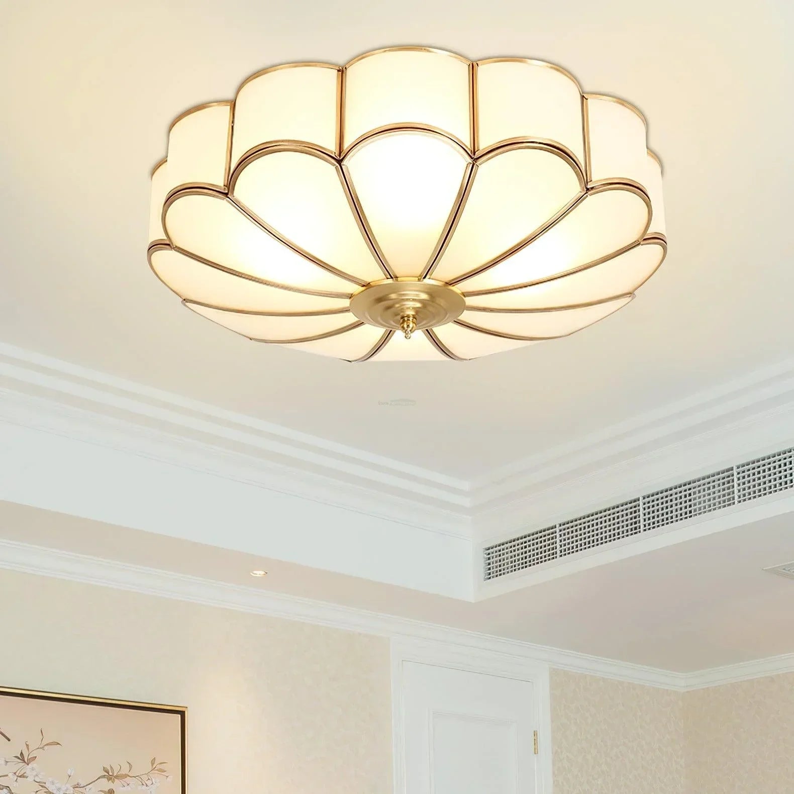 Eros Art Deco Flower Ceiling Light - Luxury Floral Flush Mount Chandelier