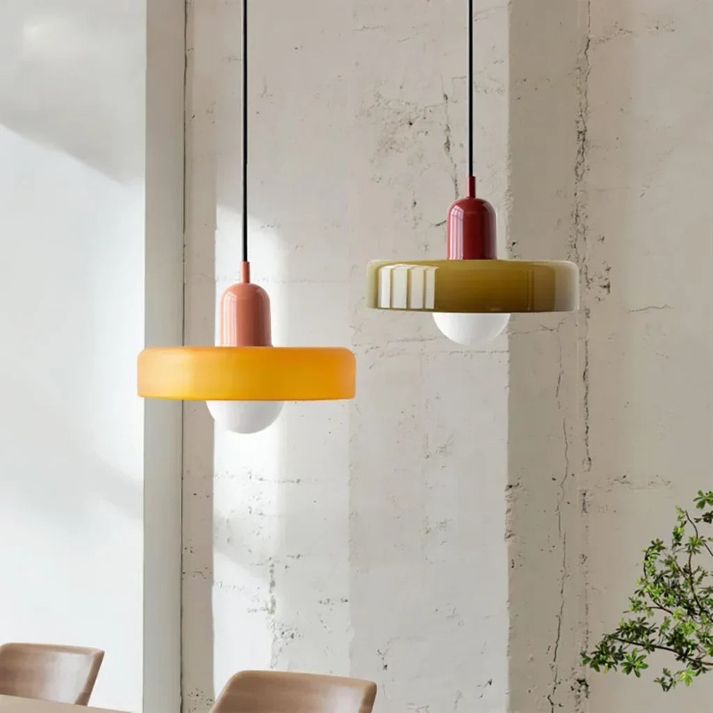 Finan Morandi Glass Disc Orb Pendant Lamp | Bauhaus Designer Lighting