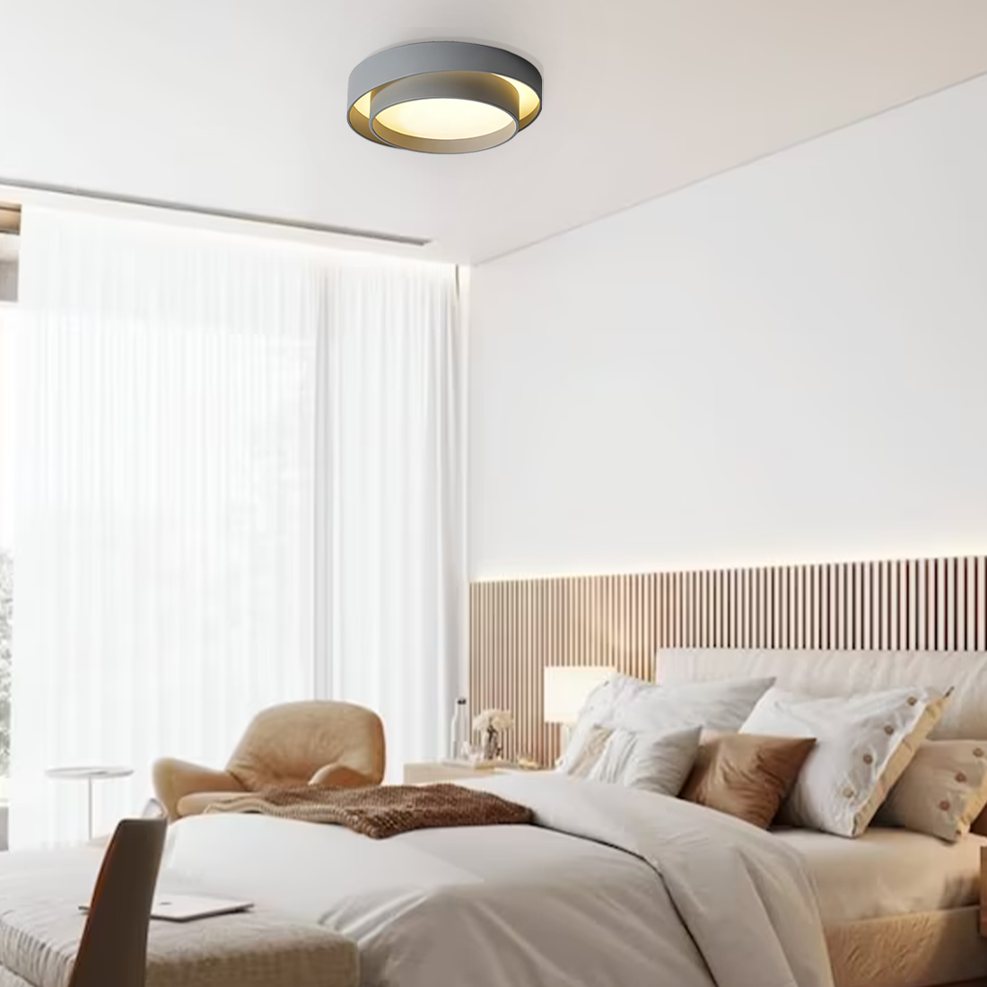 Flint Disc Modern LED Ceiling Lamp – Minimalist Flush Mount Lighting