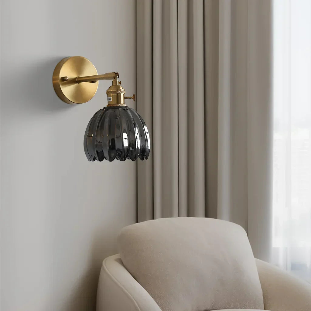Freya Lotus Glass Wall Light - Elegant Floral Art Deco Sconce
