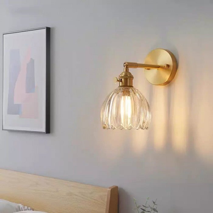 Freya Lotus Glass Wall Light - Elegant Floral Art Deco Sconce