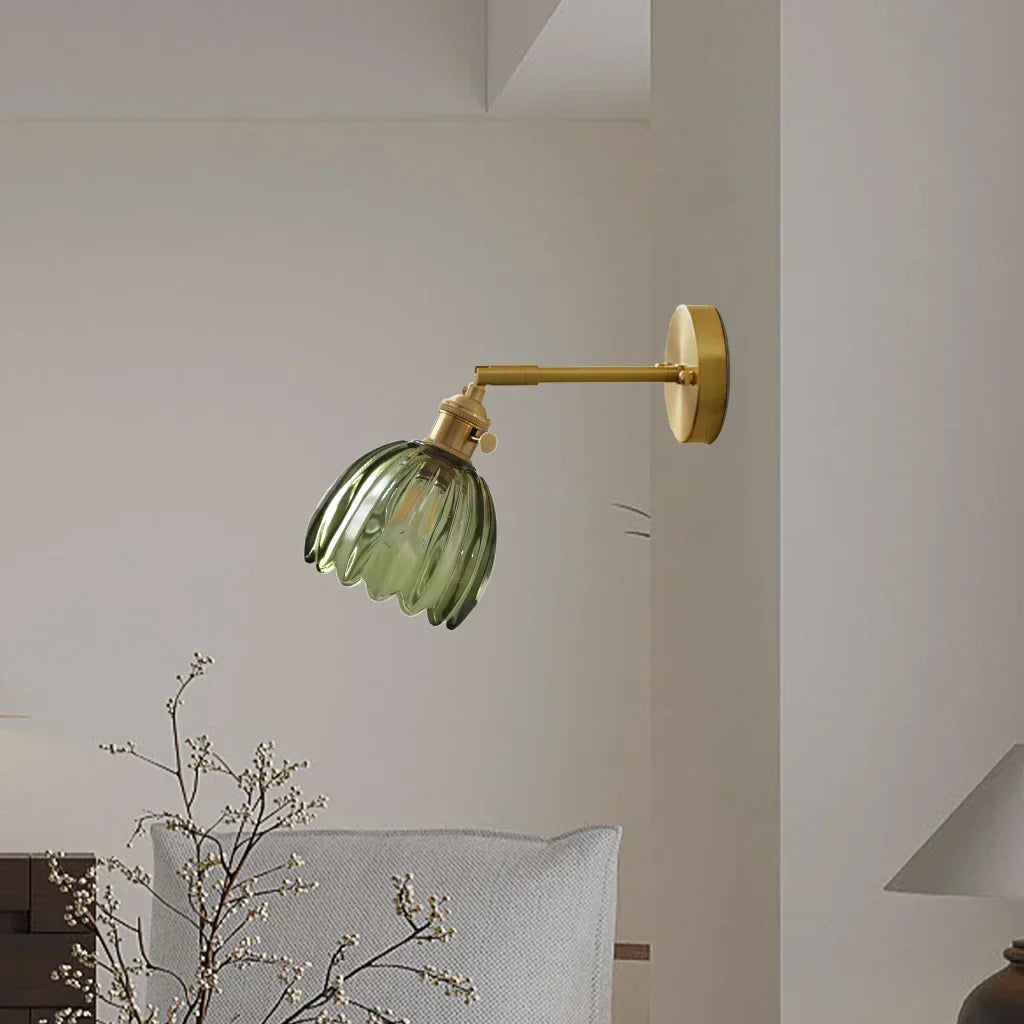 Freya Lotus Glass Wall Light - Elegant Floral Art Deco Sconce