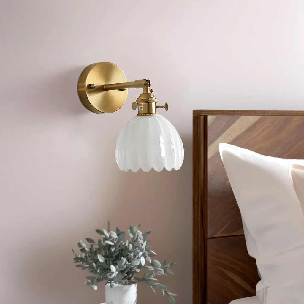 Freya Lotus Glass Wall Light - Elegant Floral Art Deco Sconce