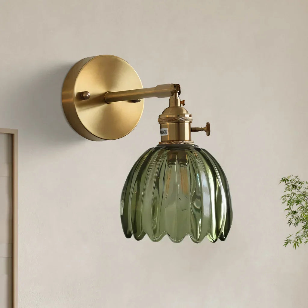 Freya Lotus Glass Wall Light - Elegant Floral Art Deco Sconce