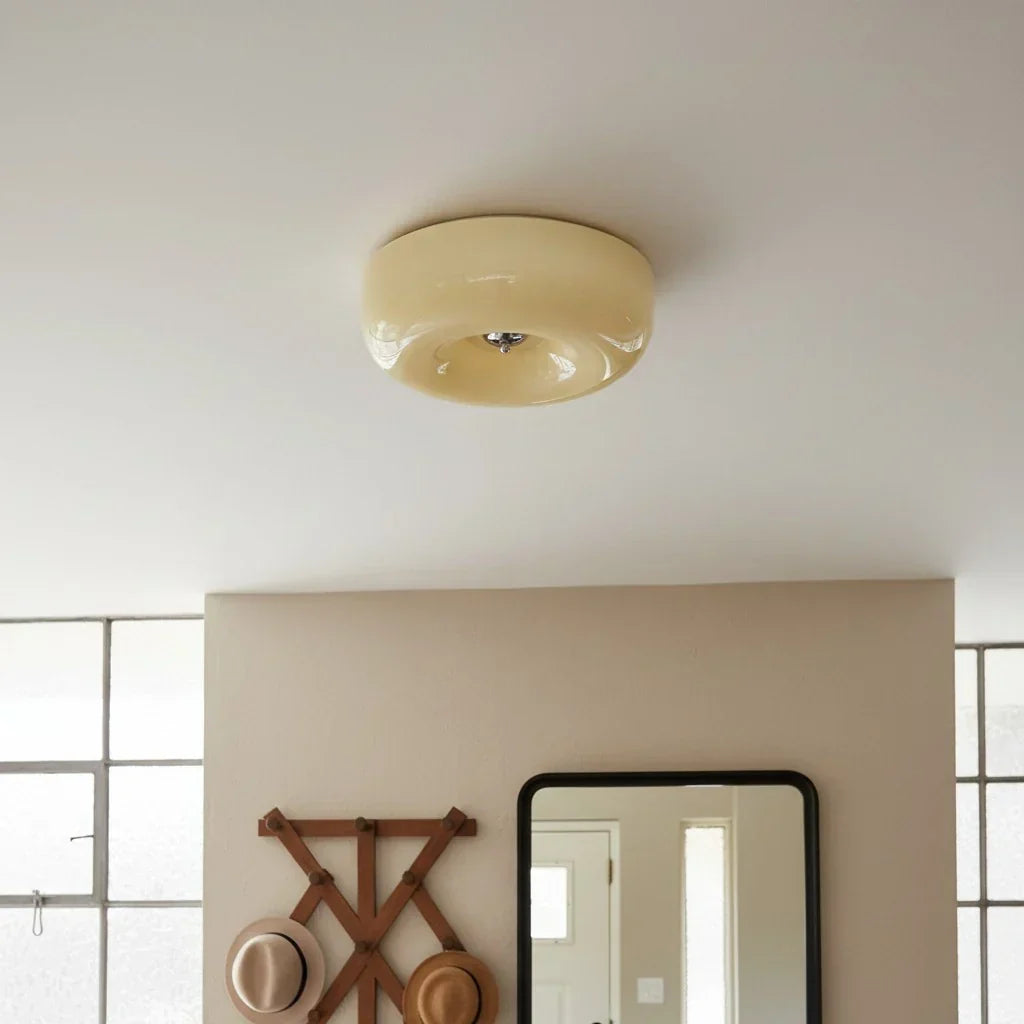 Halcyon Modern Bauhaus Glass Ceiling Lamp | Minimalist Round Light