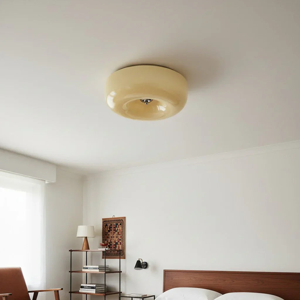 Halcyon Modern Bauhaus Glass Ceiling Lamp | Minimalist Round Light