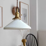 Hecate Pleated Ceramic Pendant Light | Modern Scandinavian Hat Design