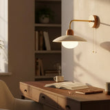 Jocelyn Modern Travertine Disc Wall Lamp | Natural Stone Sconce
