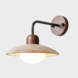 Jocelyn Modern Travertine Disc Wall Lamp | Natural Stone Sconce