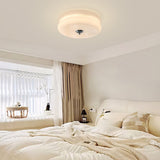 Lea Art Deco Round Ceiling Lamp - Elegant Glass Flush Mount Lighting