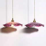 Dennehy Lotus Retro Glass Pendant Light - Vintage Mid-Century Floral Lamp