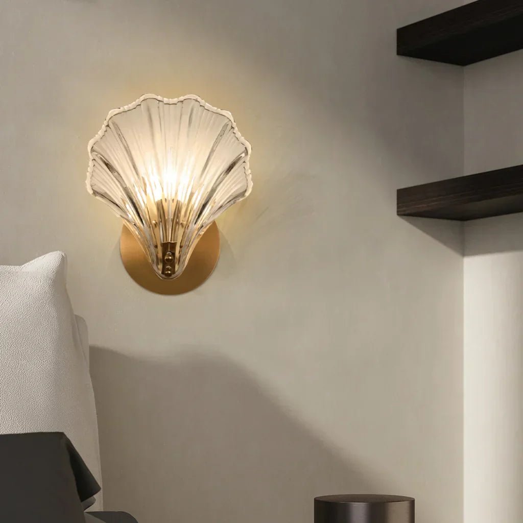Luis Shell Wall Light - Elegant Coastal Sconce for Bedroom & Living Room