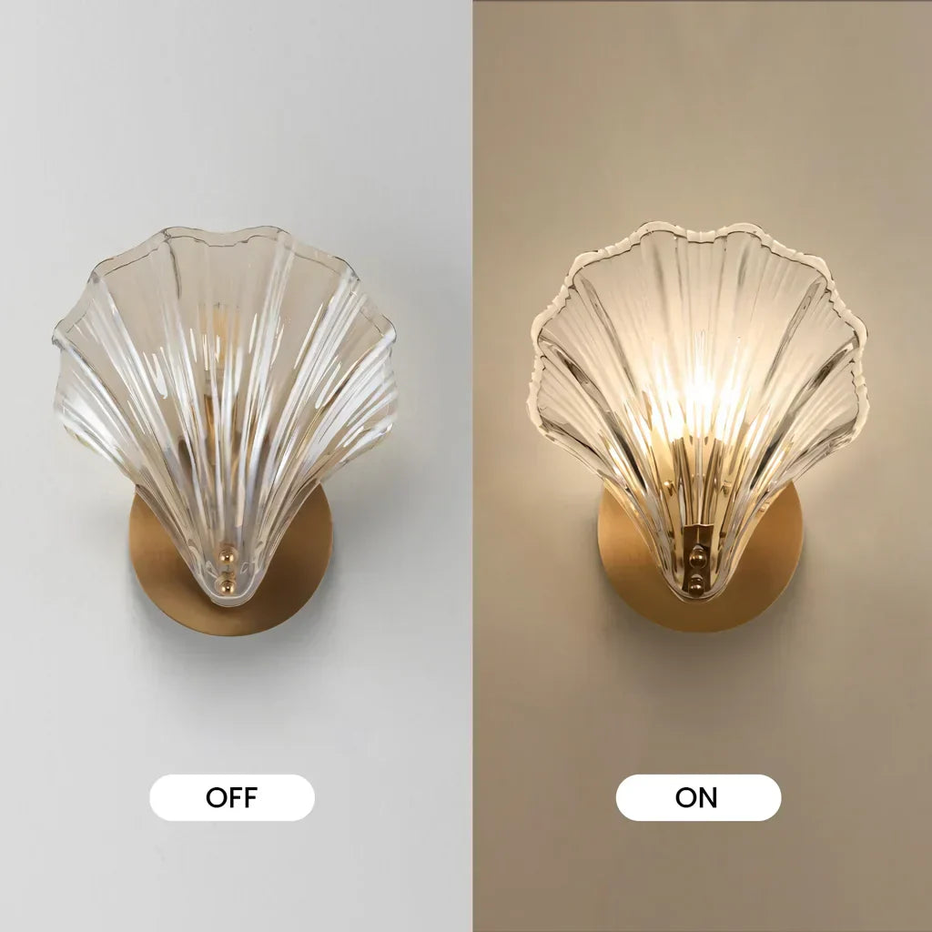 Luis Shell Wall Light - Elegant Coastal Sconce for Bedroom & Living Room