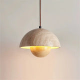 Lysandra Japandi Travertine Stone Pendant Light | Minimalist Natural Stone