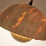Lysandra Japandi Travertine Stone Pendant Light | Minimalist Natural Stone