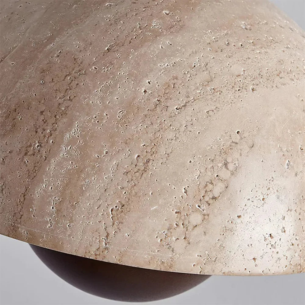 Lysandra Japandi Travertine Stone Pendant Light | Minimalist Natural Stone