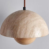 Lysandra Japandi Travertine Stone Pendant Light | Minimalist Natural Stone