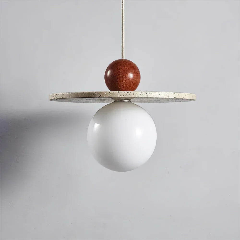 Lysira Scandinavia Travertine Disc Pendant Light | Minimalist Stone Lamp