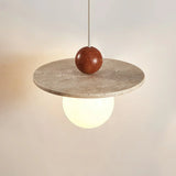 Lysira Scandinavia Travertine Disc Pendant Light | Minimalist Stone Lamp