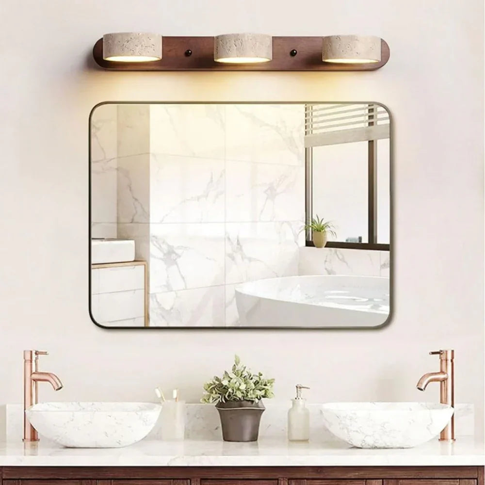 Lysvalen Japandi Rotable Travertine Wall Light - Natural Stone Sconce