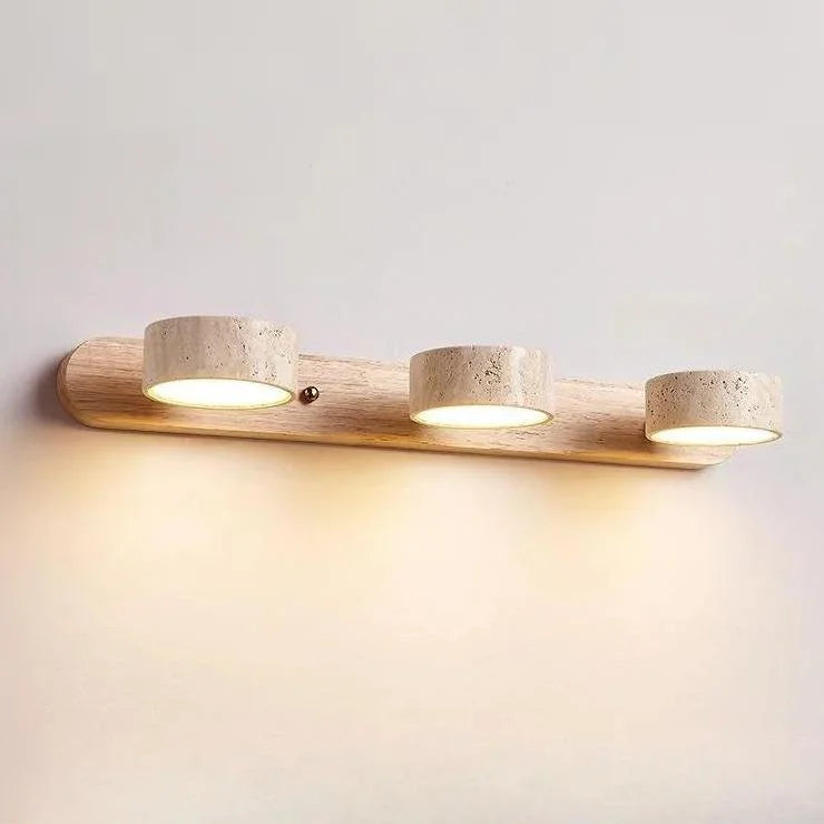 Lysvalen Japandi Rotable Travertine Wall Light - Natural Stone Sconce