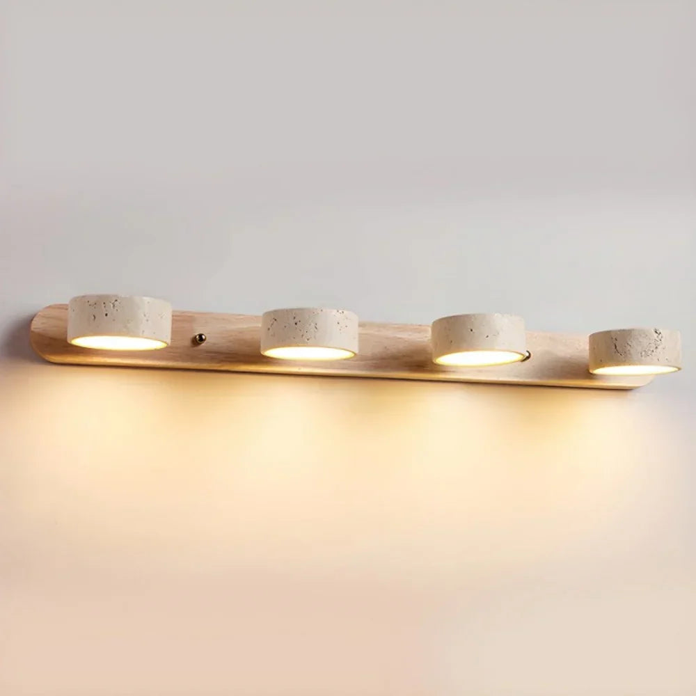 Lysvalen Japandi Rotable Travertine Wall Light - Natural Stone Sconce