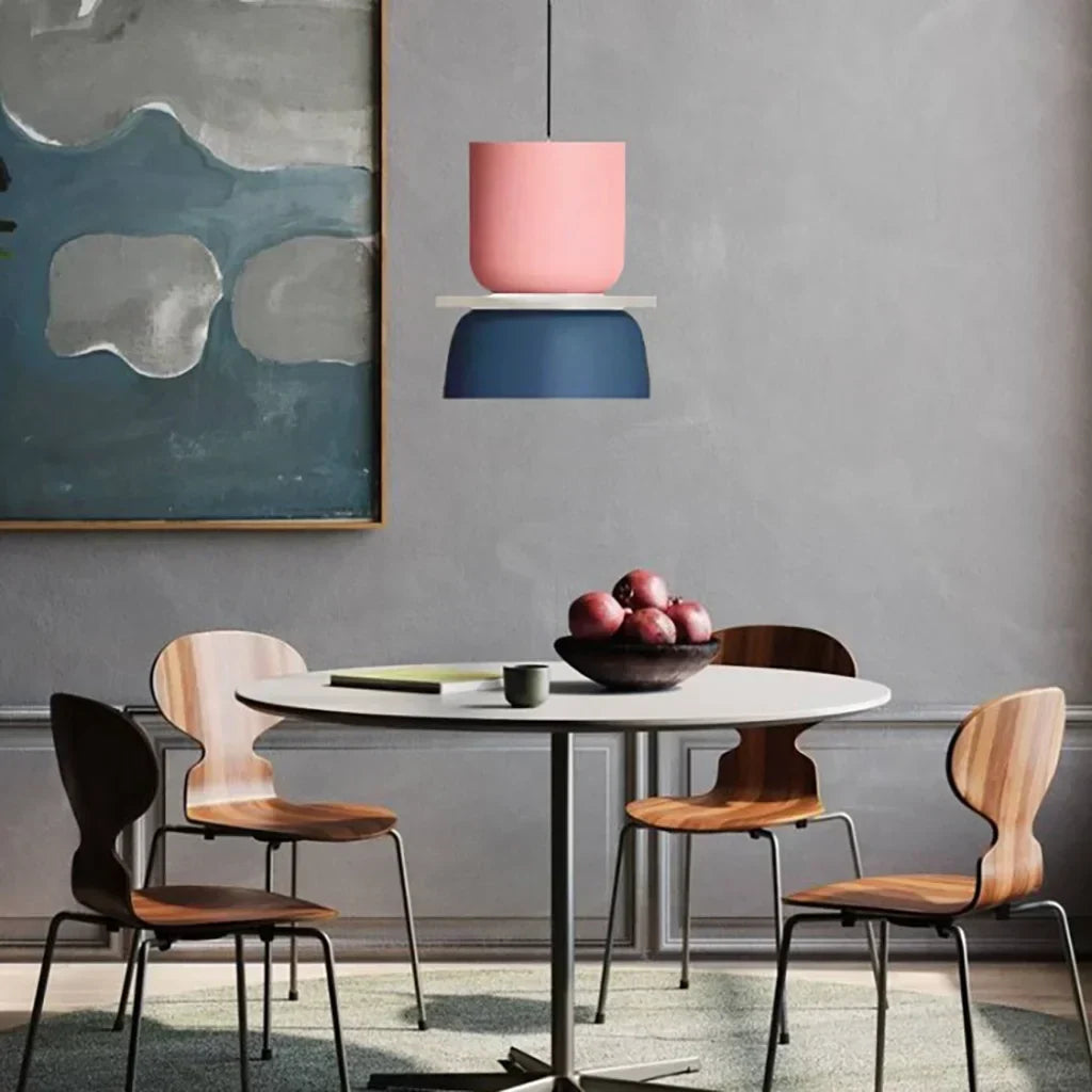 Lucie Nordic Color Block Pendant Light - Modern Minimalist Hanging Lamp
