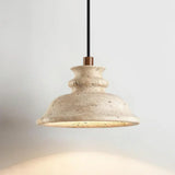 Maja Wabi-Sabi Travertine Bell Pendant Light | Natural Stone Hanging Lamp